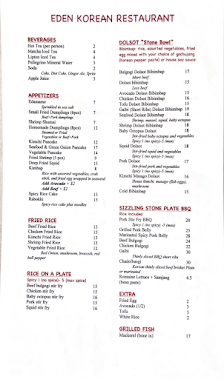 Menu photo of Eden Korean Restaurant