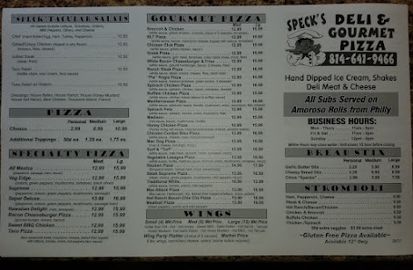Menu photo of Speck's Deli & Gourmet Pizza